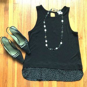 J.Crew Drapey Tank with patterned silky hem size M